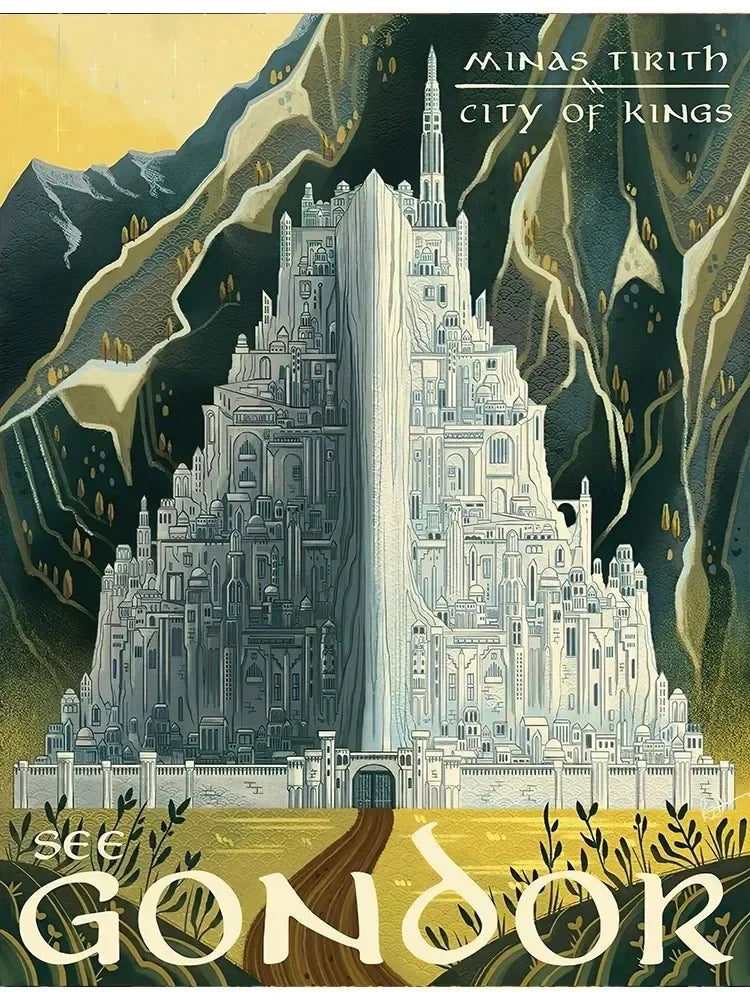 Middle Earth Landmarks Canvas Posters