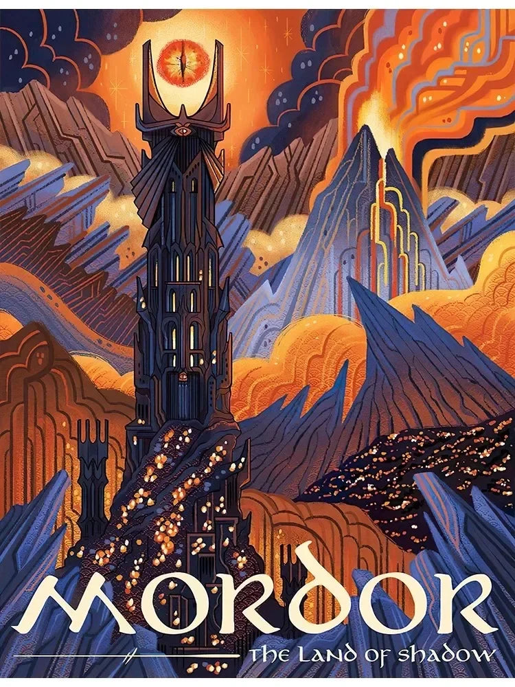 Middle Earth Landmarks Canvas Posters