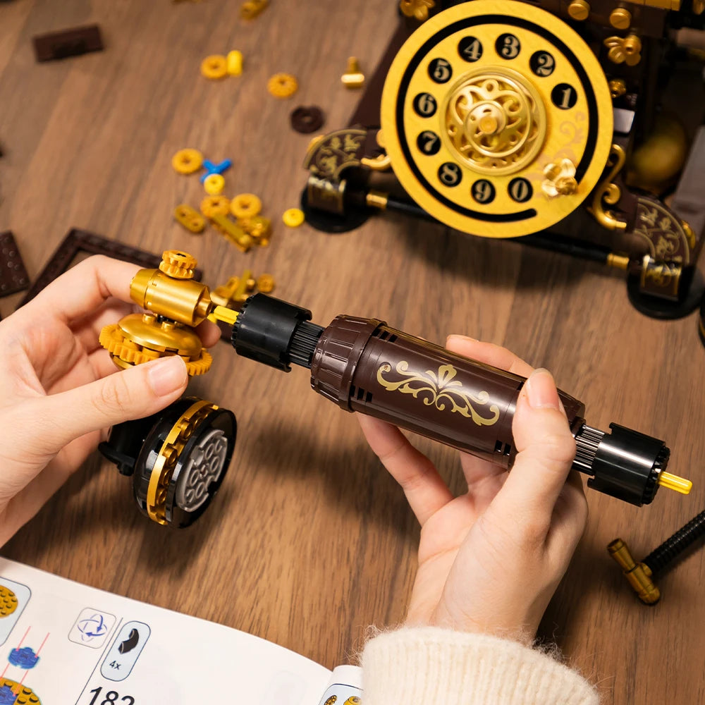 Retro Vintage Rotary Phone Building Set
