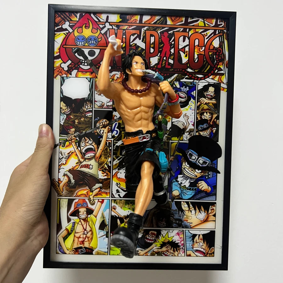 30cm One Piece Luffy, Ace and Sabo Figure Art Posters