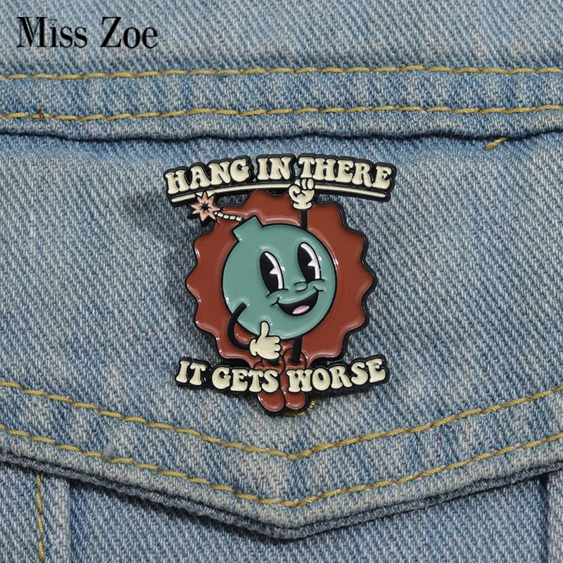 Hang In There Enamel Pins
