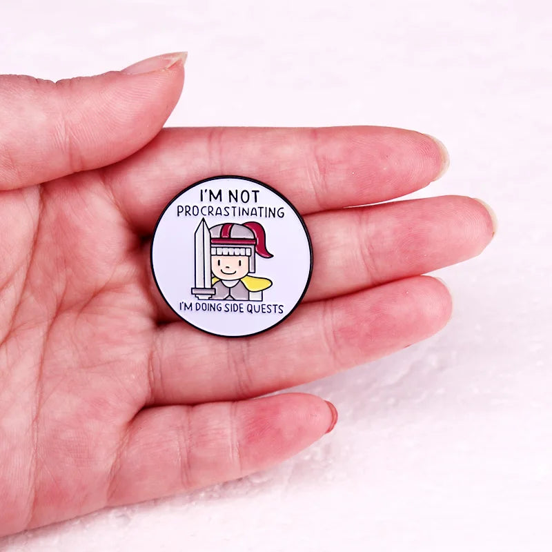 Procrastinating Knight Enamel Pin