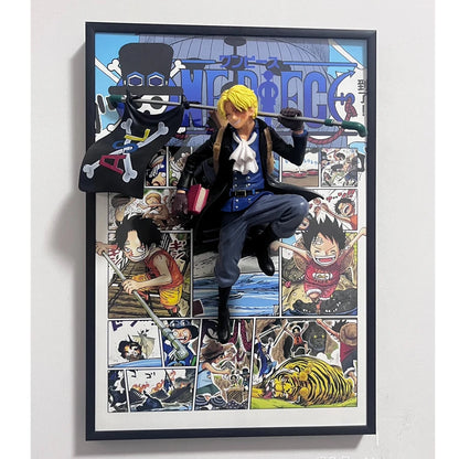 30cm One Piece Luffy, Ace and Sabo Figure Art Posters