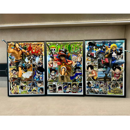 30cm One Piece Luffy, Ace and Sabo Figure Art Posters