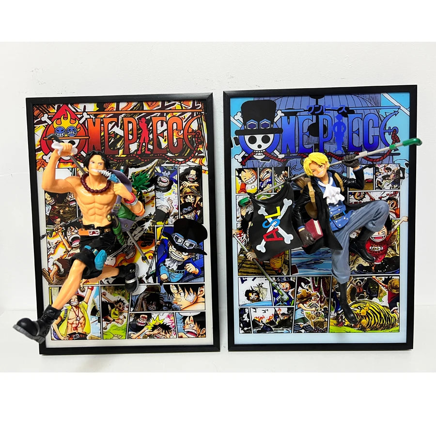 30cm One Piece Luffy, Ace and Sabo Figure Art Posters