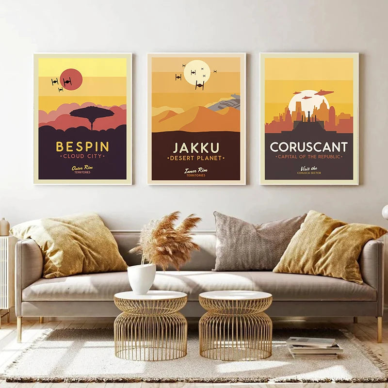 Star Wars Planets Canvas Posters