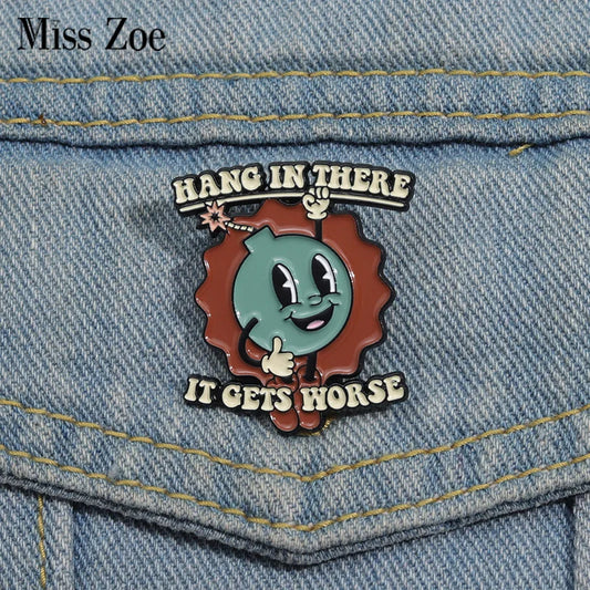 Hang In There Enamel Pins
